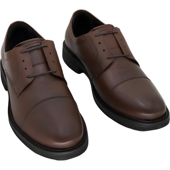 Johnston Murphy Beasley Cap Toe Oxfords Full Grain Leather Brown Size 10 M - Picture 1 of 6